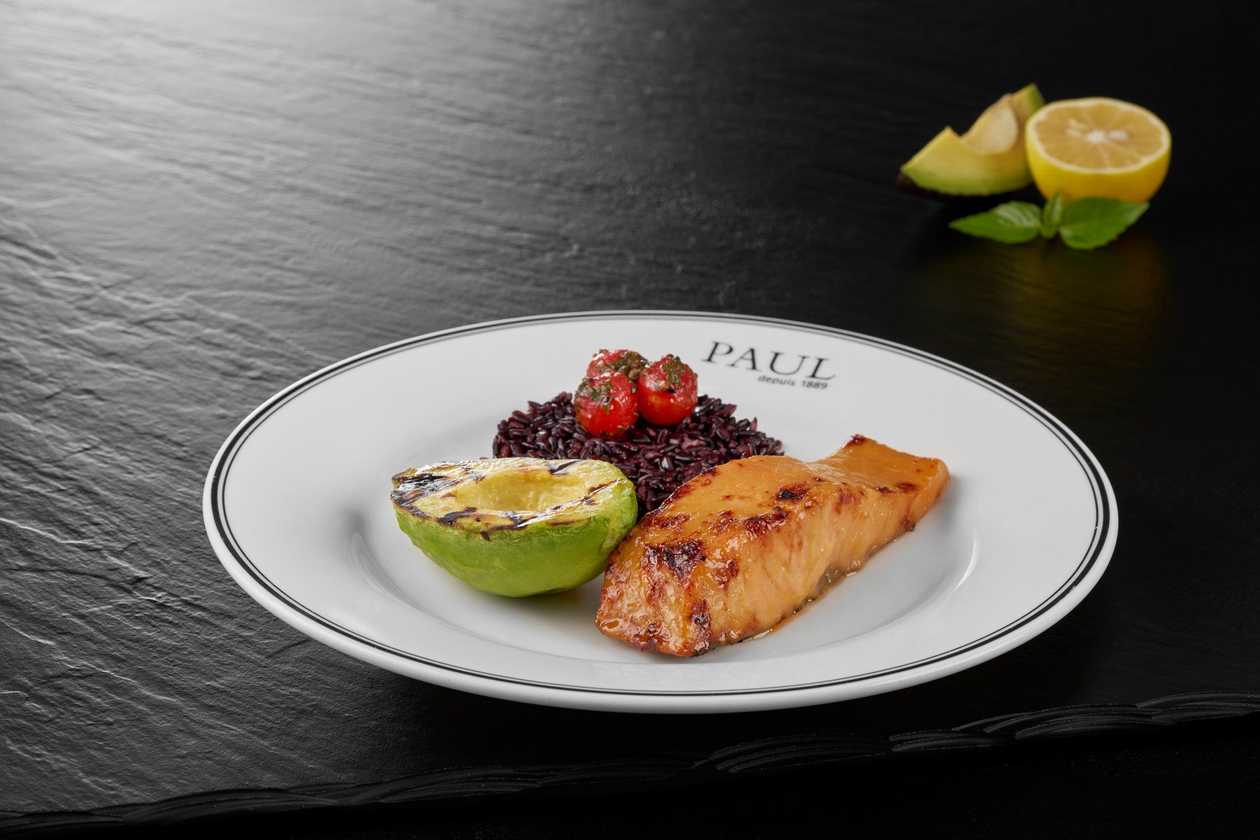 Miso Salmon with Wild Rice & Grilled Avocado
