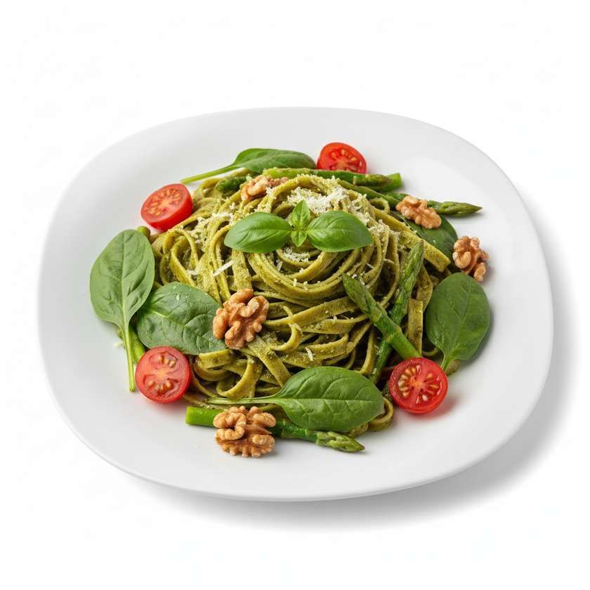 Green Tagliatelle with Pesto and Spinach