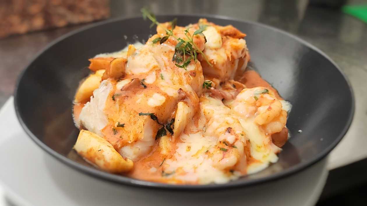 Gilt-head Bream in Shrimp Sauce