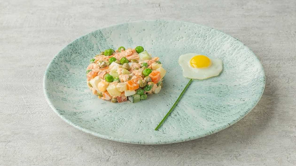 Olivier Salad with Salmon
