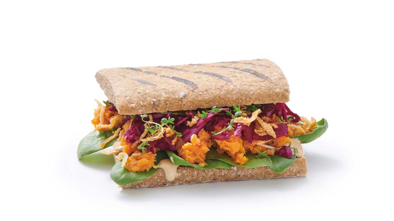 Veganský sendvič s batáty