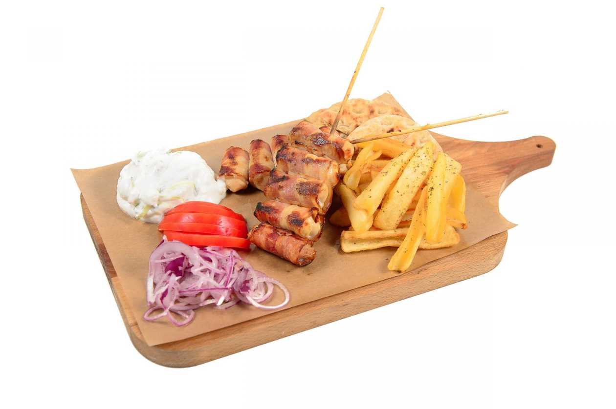Meniu souvlaki pui bacon