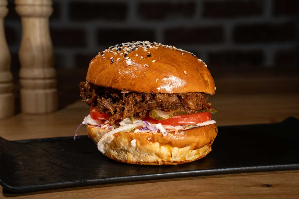 Pulled beef burger