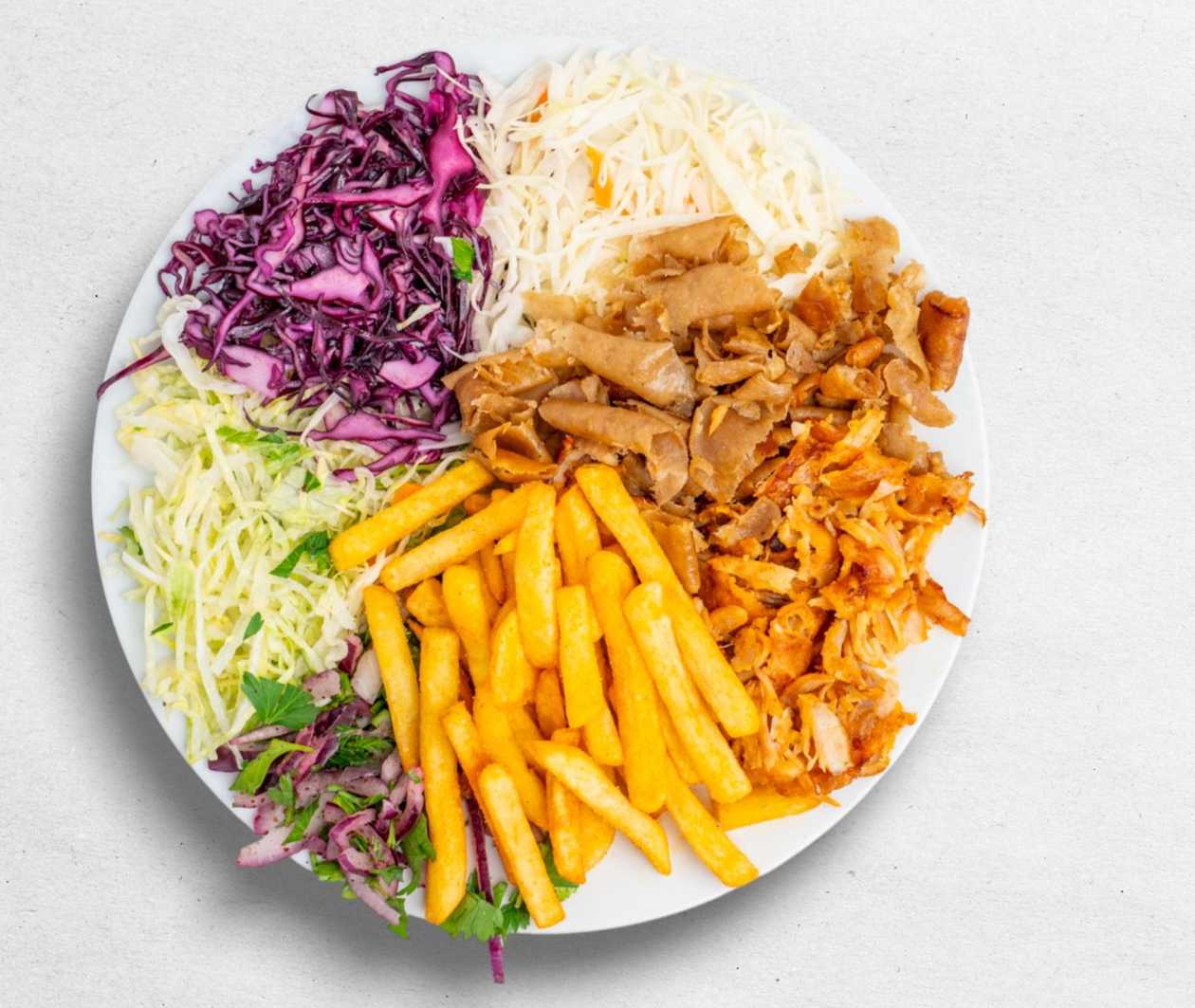 18 . Velky talíř s hranolky