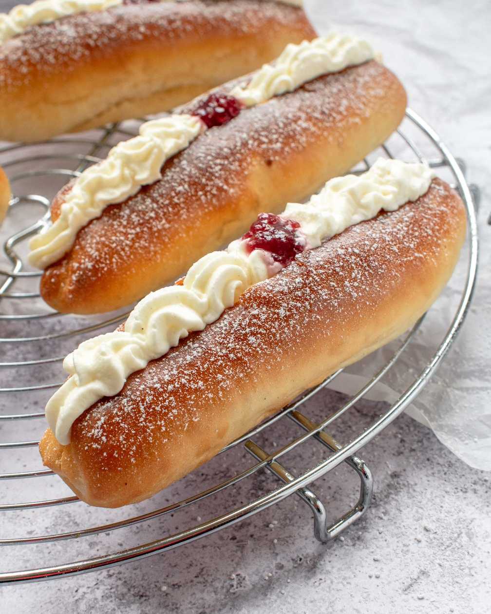 Cream and Jam buns