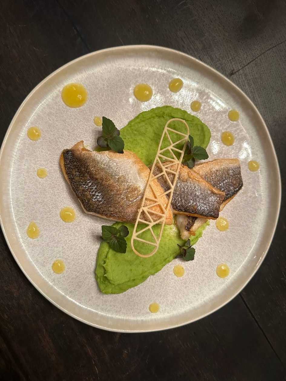 Seabass with Green Pea Mousse
