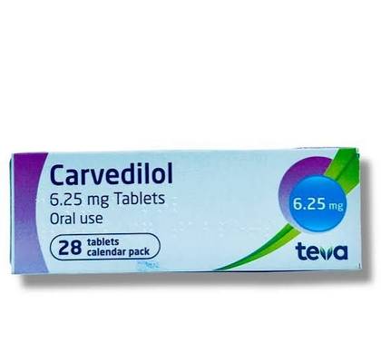 CARVEDILOL 6.25MG TABLET TEVA, PER STRIP