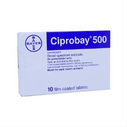 CIPROBAY TAB 500MG, PER TABS