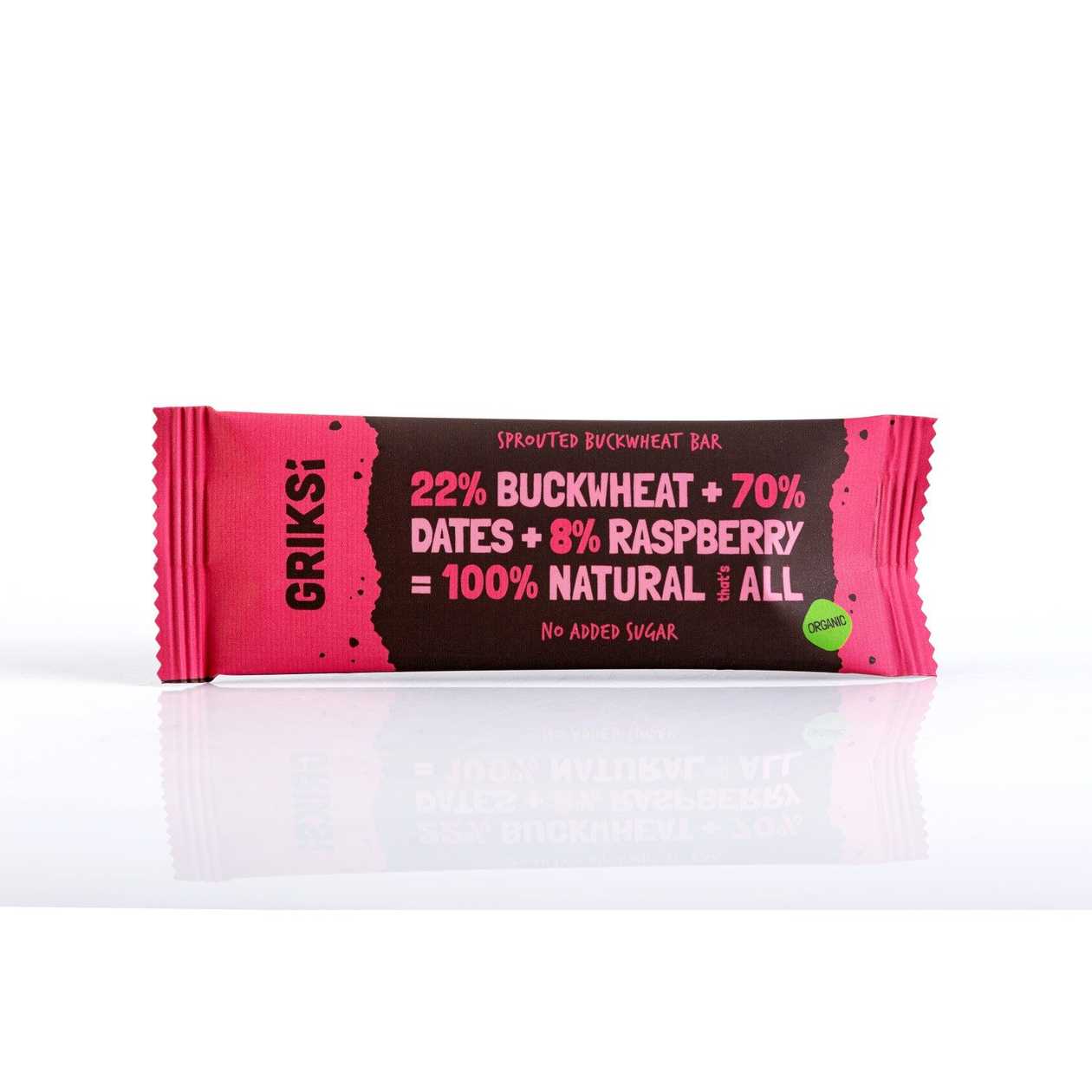 Buckwheat bar with sprouted buckwheat - raspberry BIO 35g