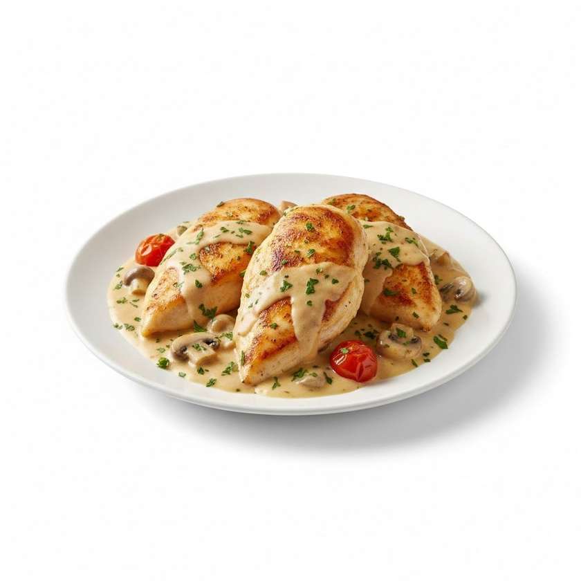 Zapekané kuracie prsia na smotanovej omáčke