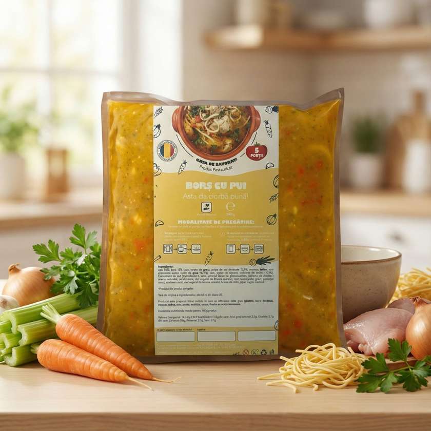 Borș de Pui cu Tăiței |  2kg / 5 Porții la preț de 4
