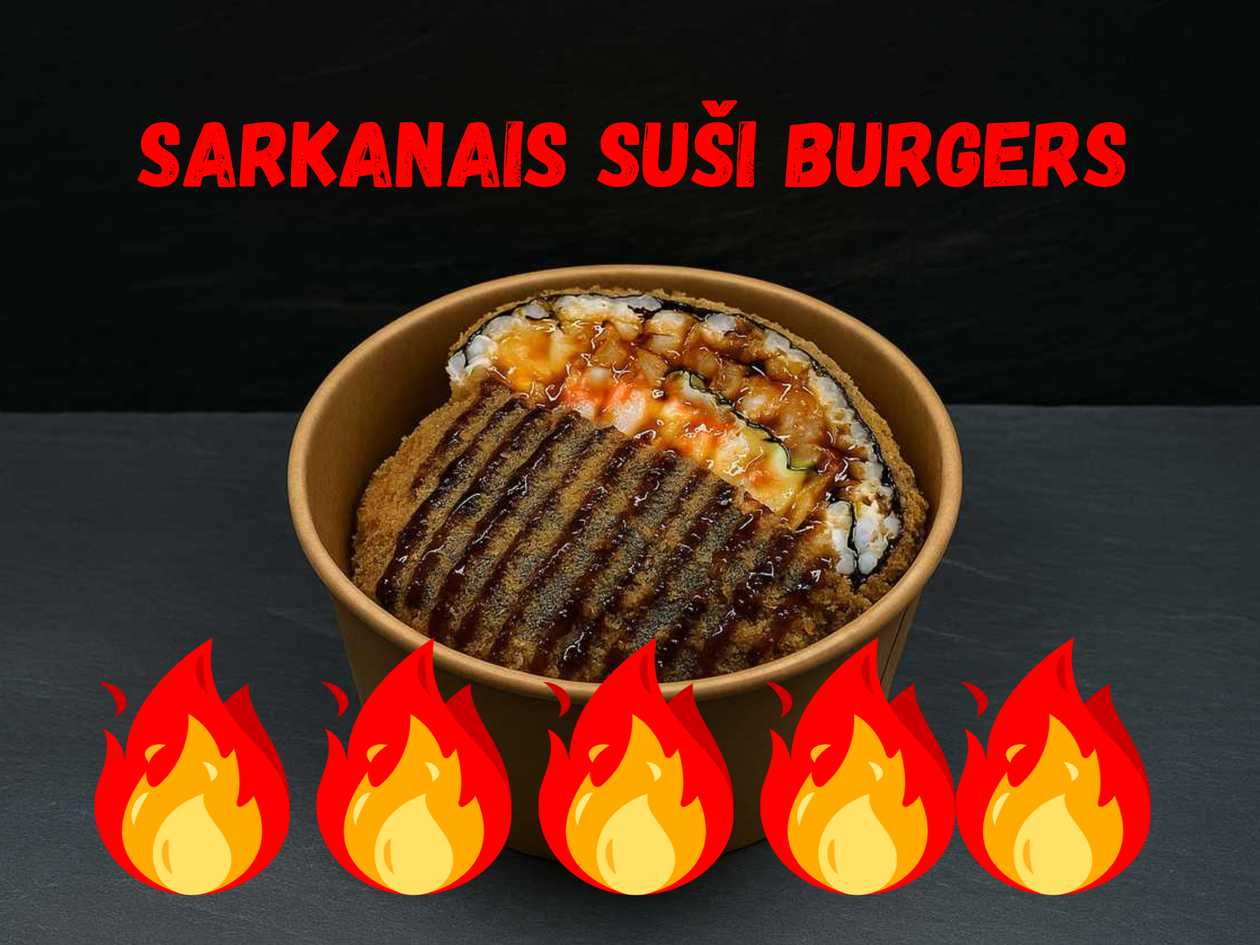 Sarkanais suši burgers (ass)