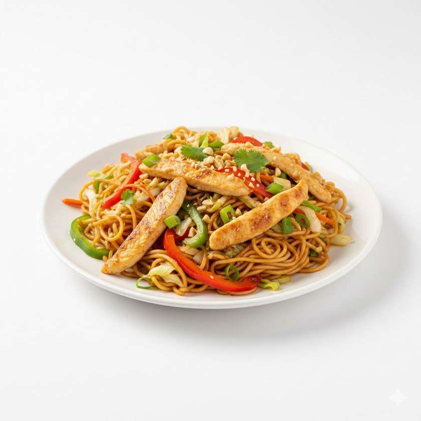 N10 Smažené nudle s kuřecím masem