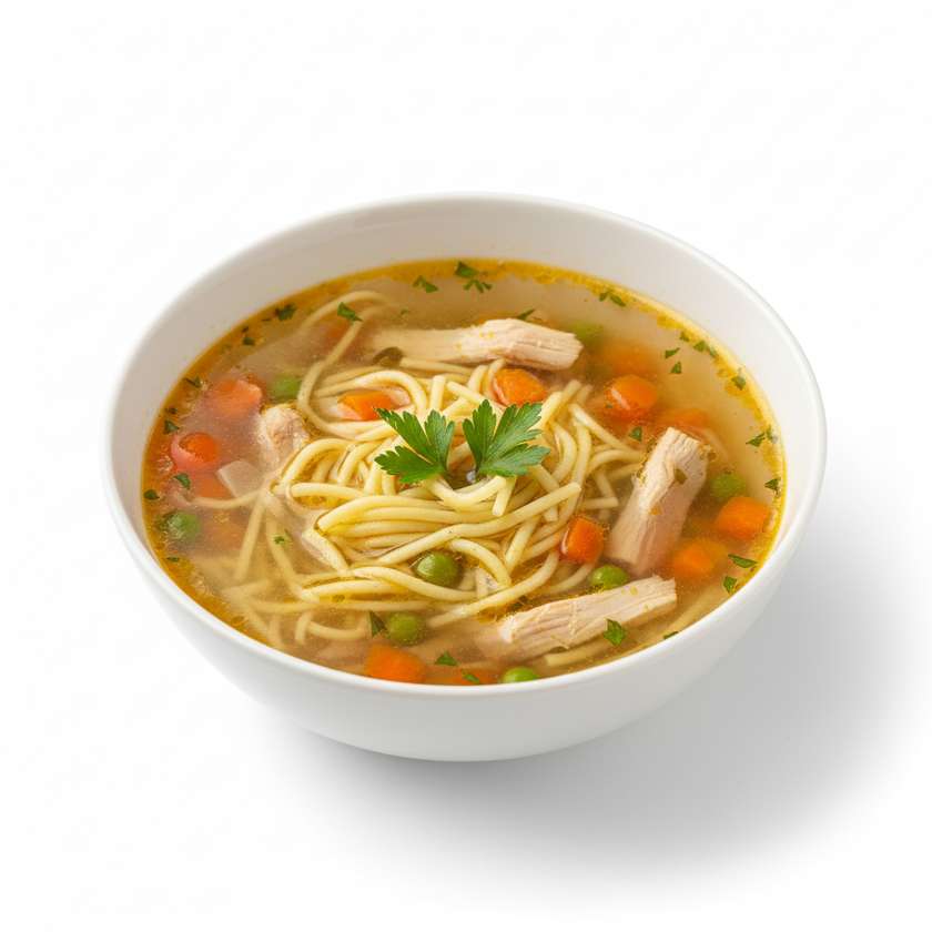 A hearty chicken broth