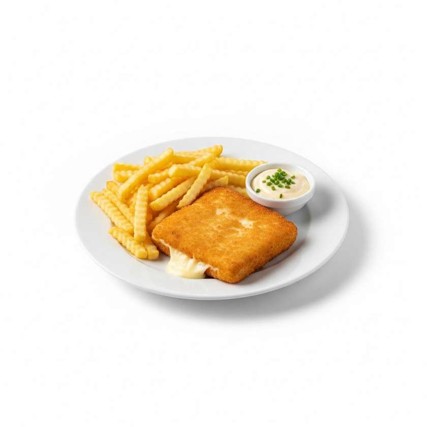 Fried cheese, french fries, tartar