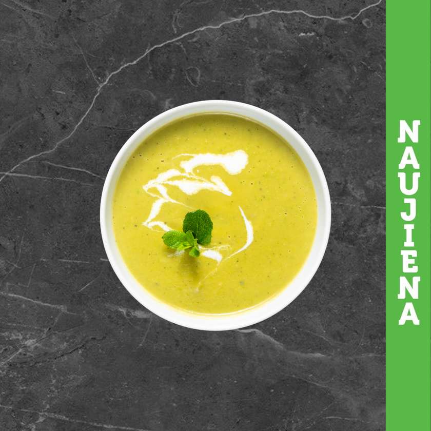 Kreminė žaliųjų žirnelių- mėtų sriuba