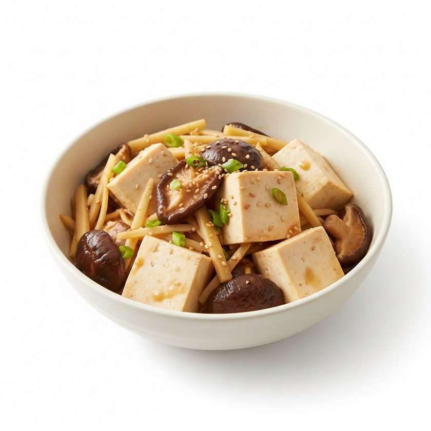 M77 Tofu s bambusem a houbami