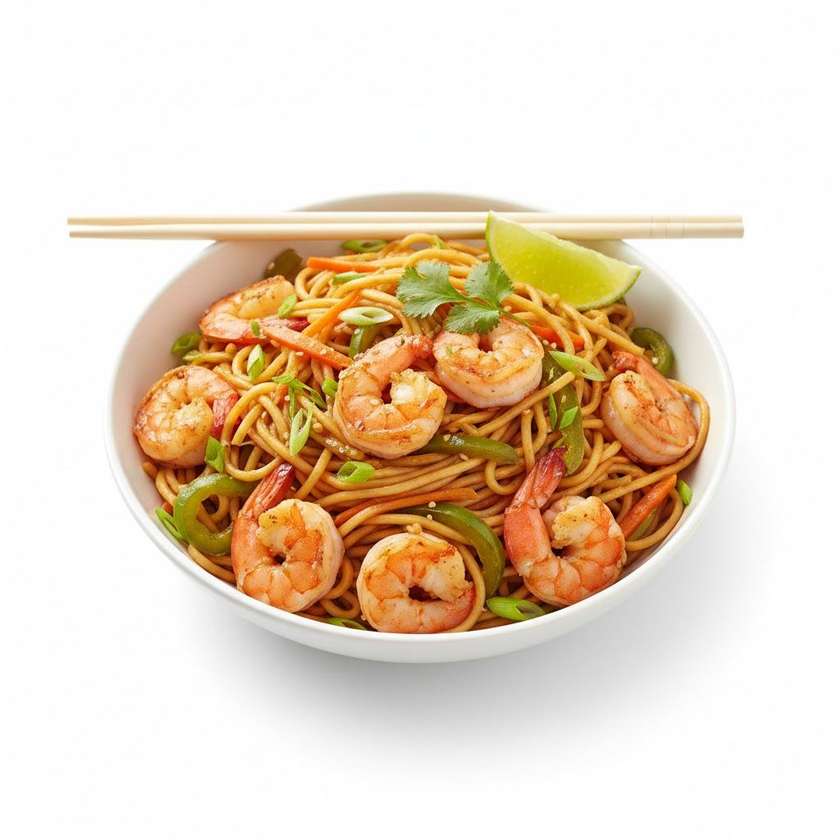 N2 Smažené nudle s krevetami