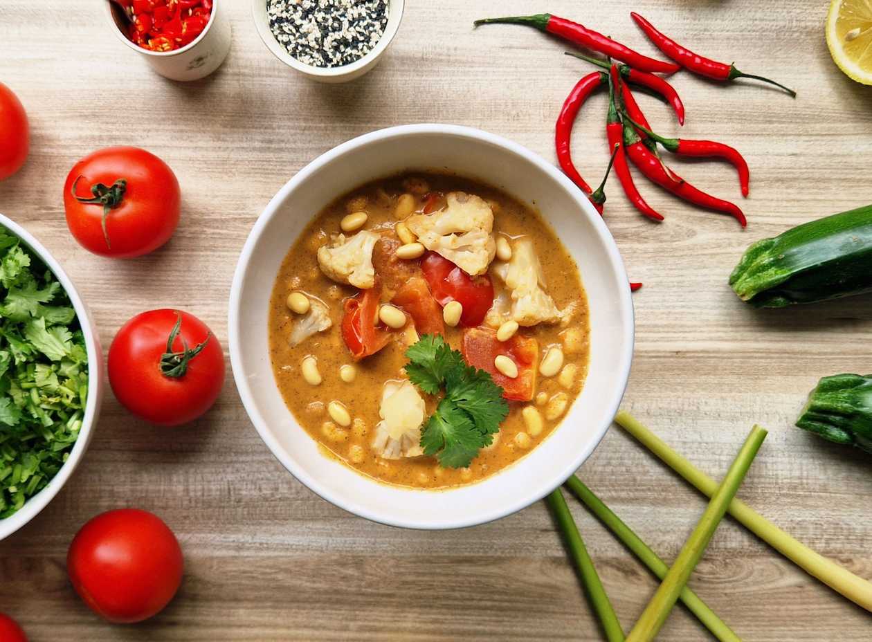 HAPPY HOUR -25% Indické kari Pav Bhaji s maslom GHEE, karfiolom a paradajkami /A6,7/