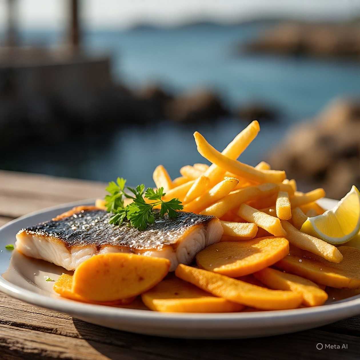 French Fries/Yam Chips with Fish with Grouper (Platter)