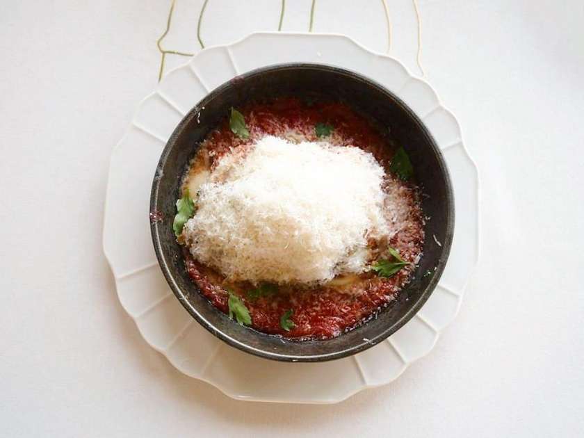 Запечений баклажан з гаудою