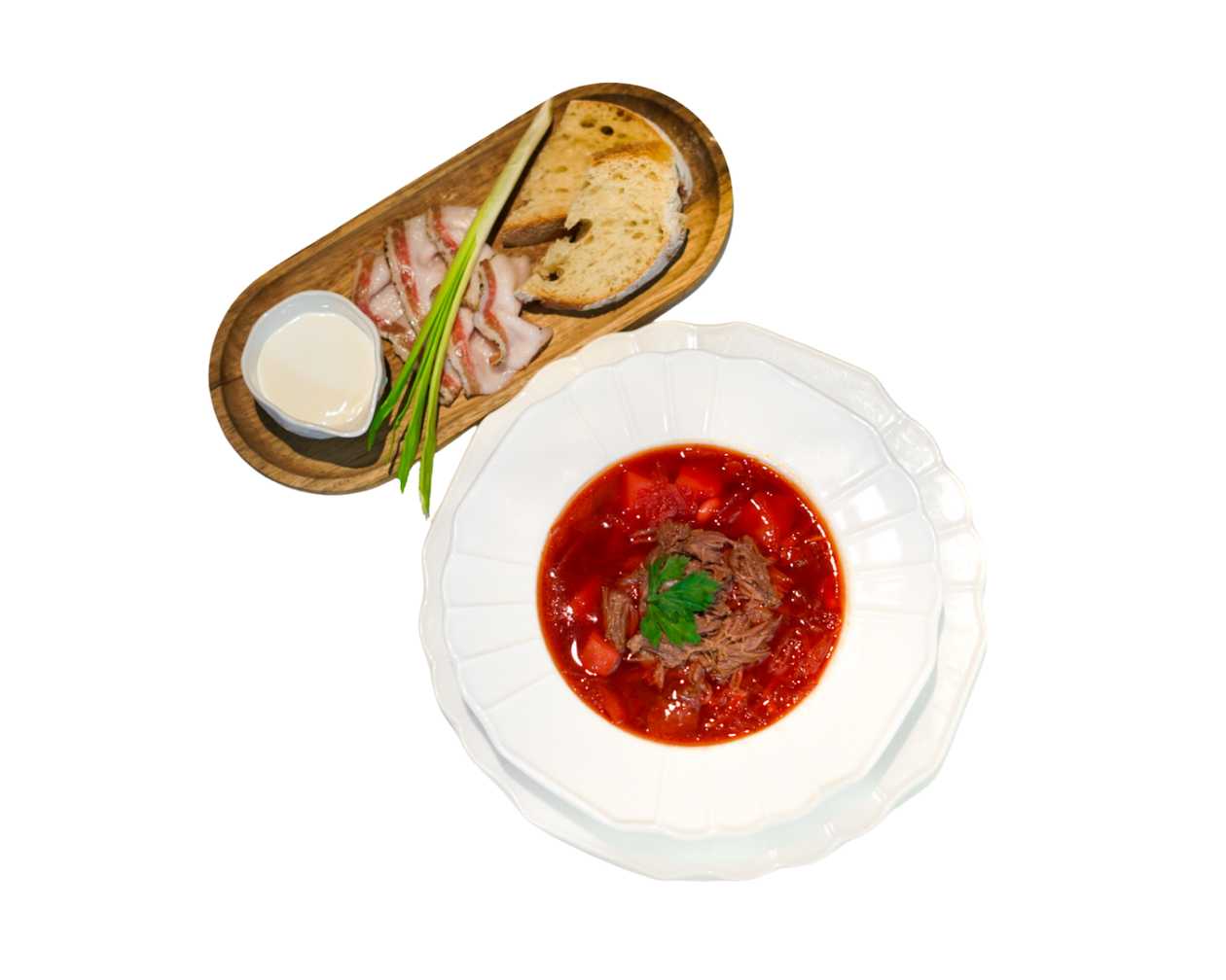 Борщ з рваною яловичиною