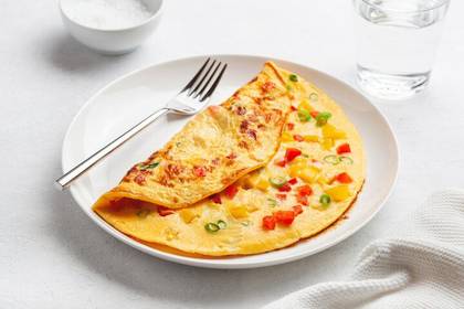 Omelet with ham and mushrooms