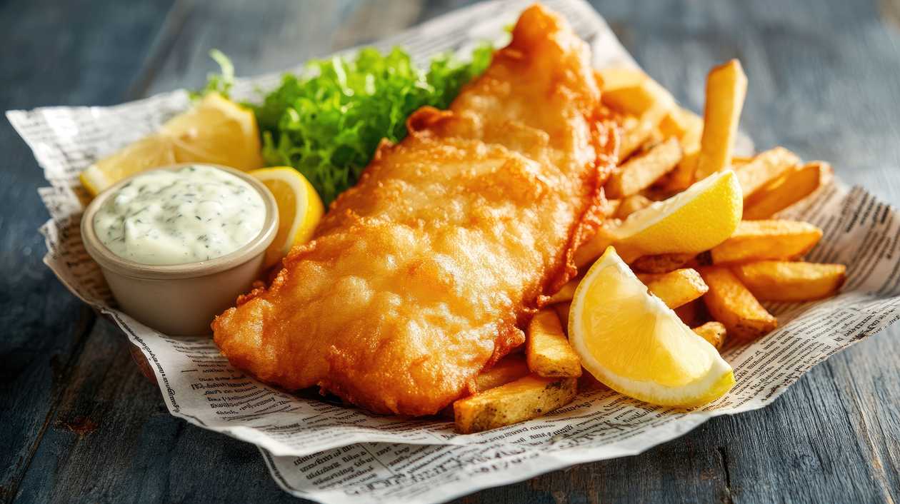French Fries/Yam Chips with Fish with Grouper