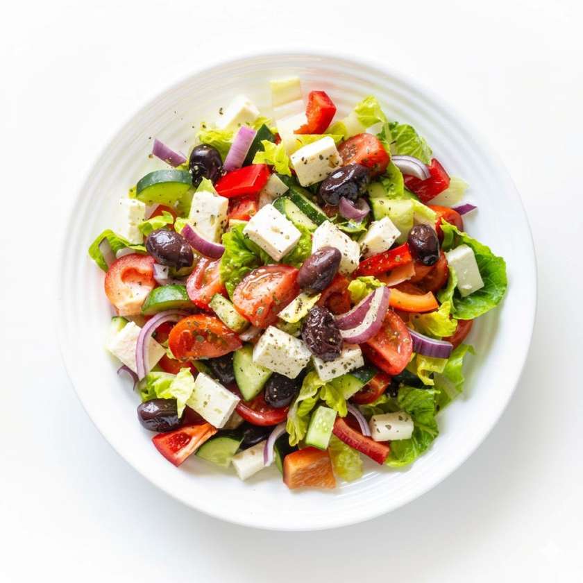 Salata greceasca cu focaccia