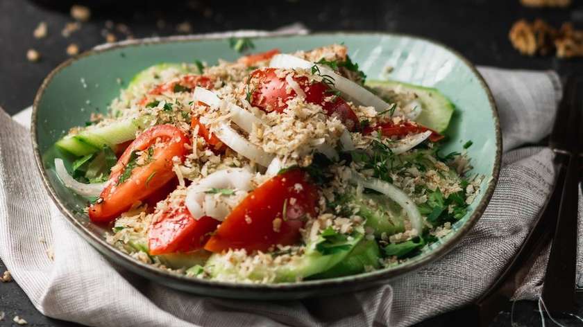 Cucumber & Tomato Salad with Walnuts