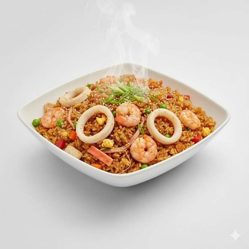 125 Opražená ryža s darmi mora