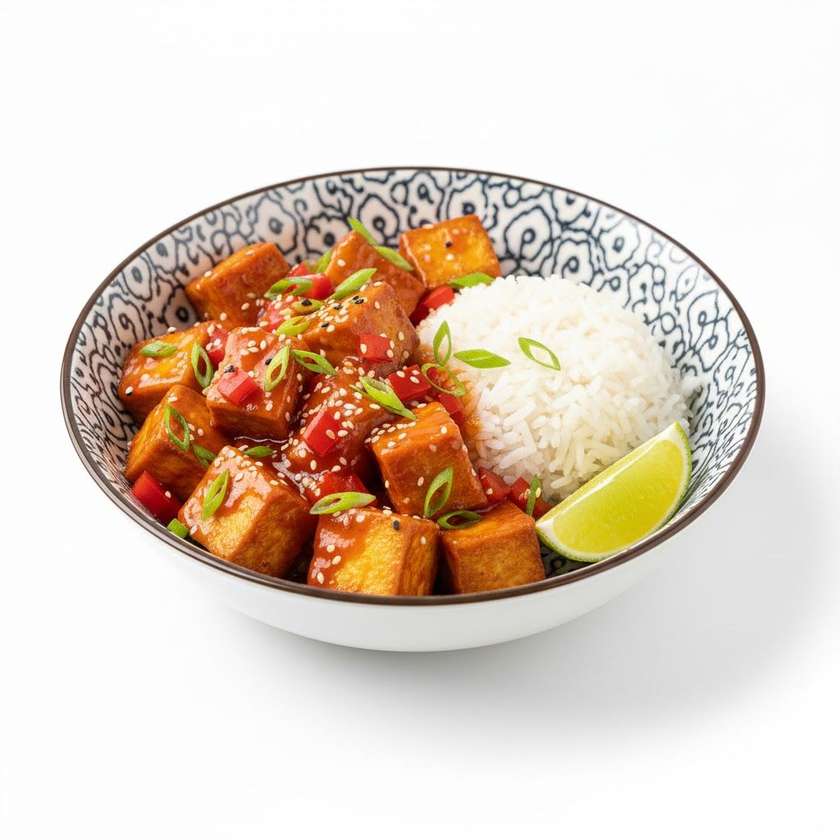 353. Tofu se sladkokyselou omáčkou a rýží