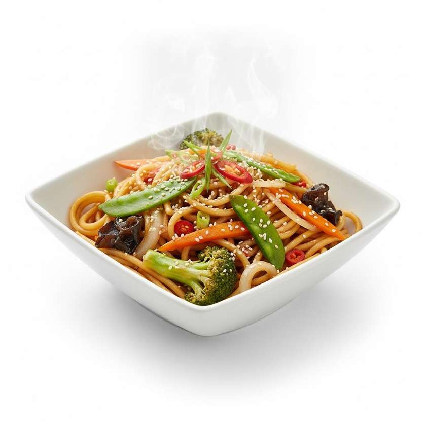 131. Opražené špagetové rezance so zeleninou