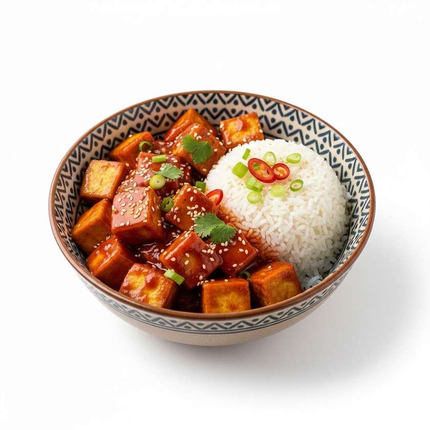 354. Tofu s pálivou omáčkou a rýží