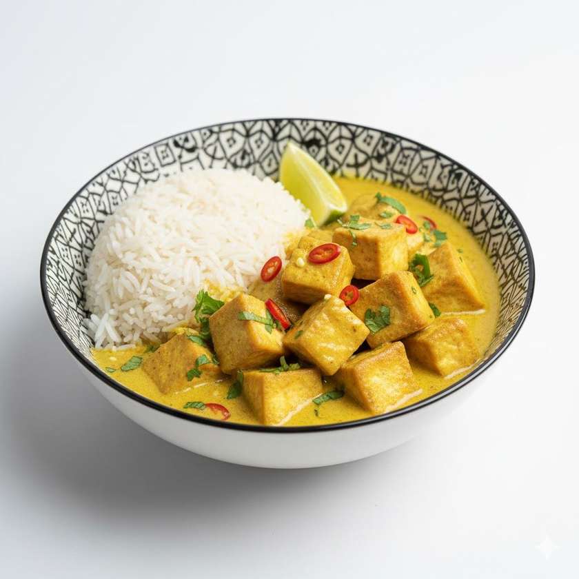 352. Tofu s kari omáčkou a rýží
