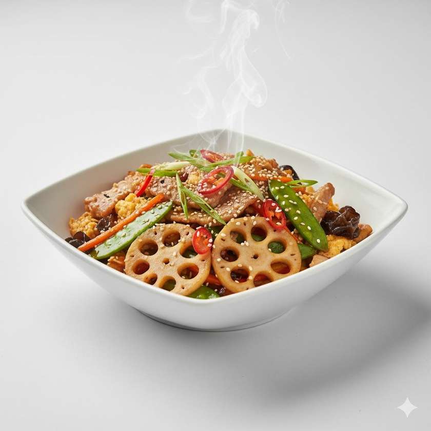 94. Bravčové mäso s lotosovými vajciami