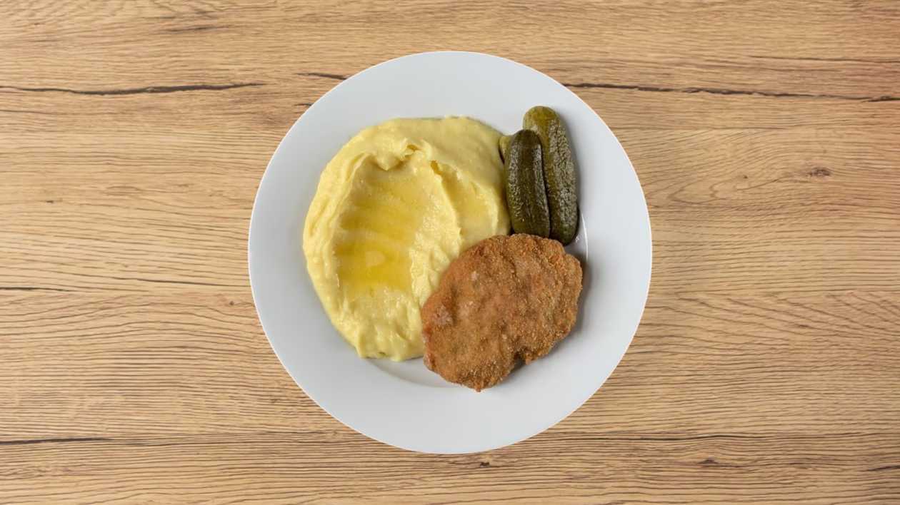 Holandský sekaný řízek, bramborová kaše