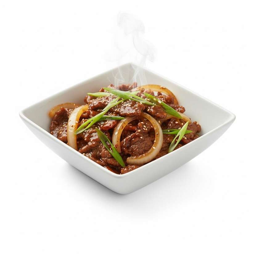 47. Opražené hovädzie mäso s cibuľou