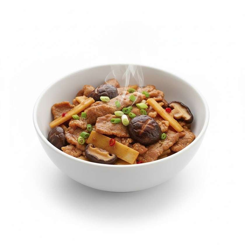 33. Bravčové s bambusovými výhonkami a hubami