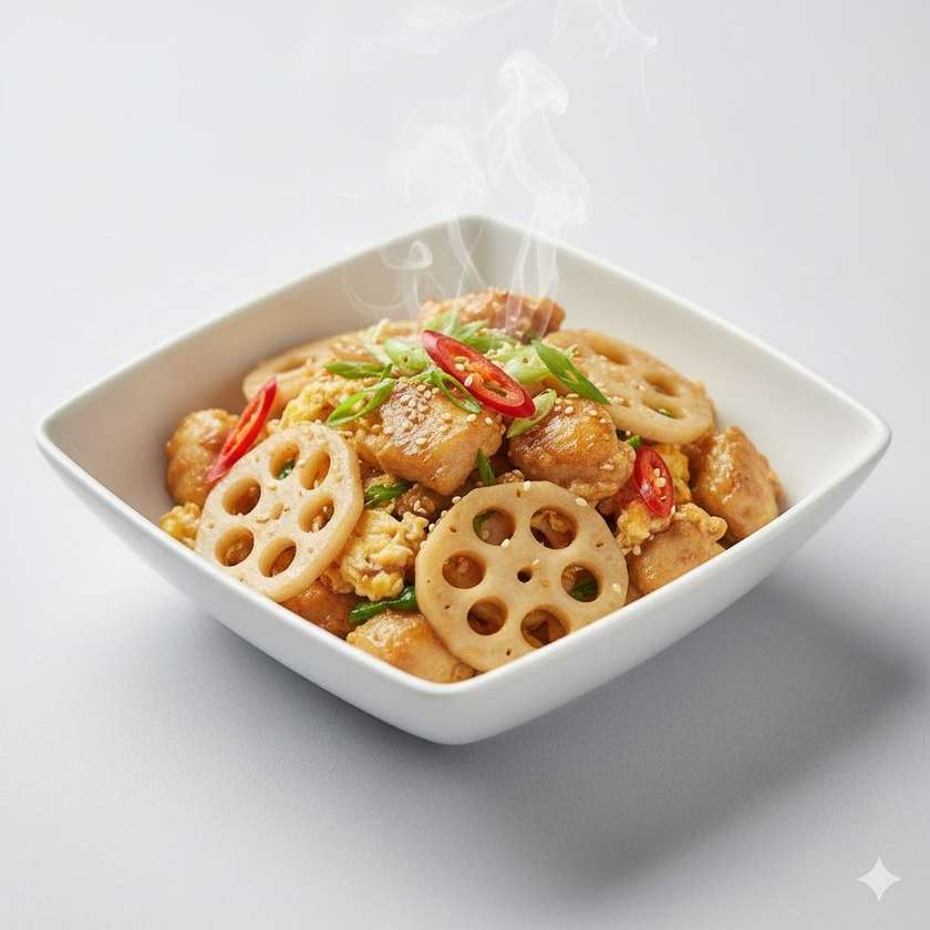 92. Lotosové vajcia s kuracím mäsom