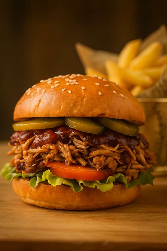 Burger s Vepřovým Trhaným Masem