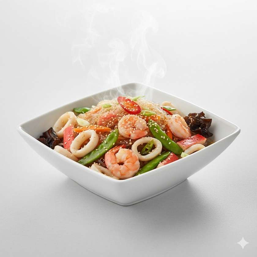 S20. Sklovité rezance s morskými plodmi na spôsob „pao“