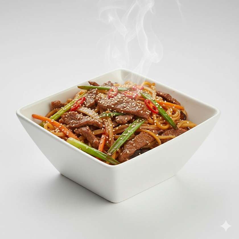 137. Opražané ryžové rezance s hovädziím mäsom