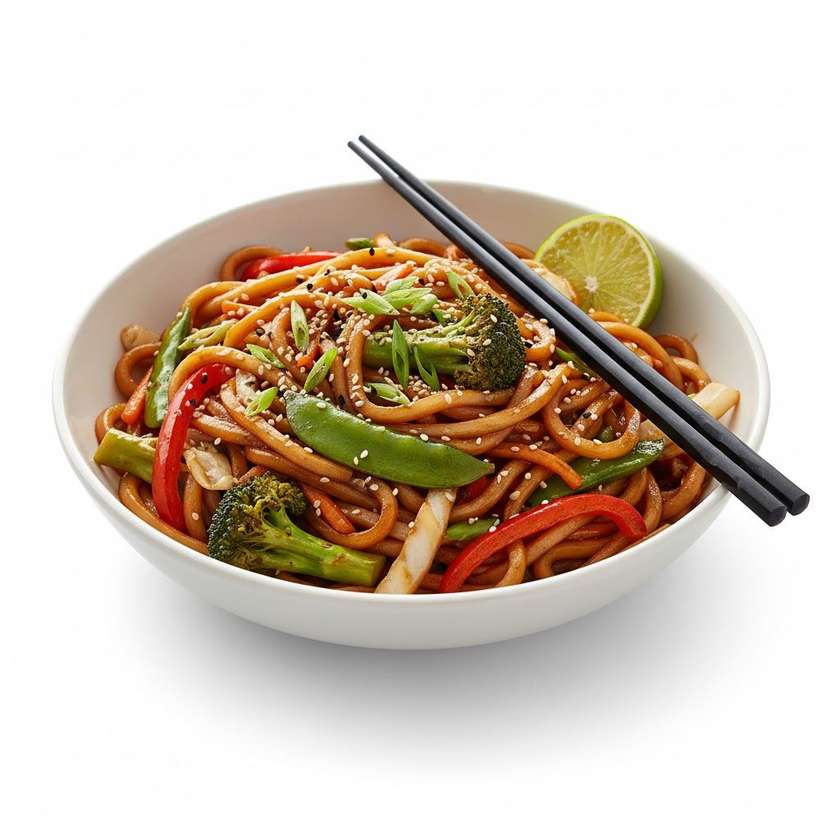 118a. Restované udon nudle se sójovou omáčkou a zeleninou