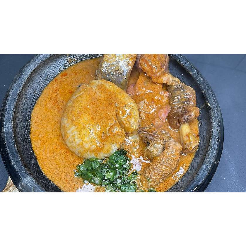 Banku with Okro Stew or Groundnut Soup