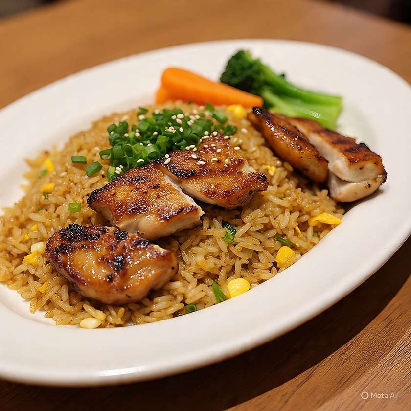 Asian Fried Rice with Grilled Chicken