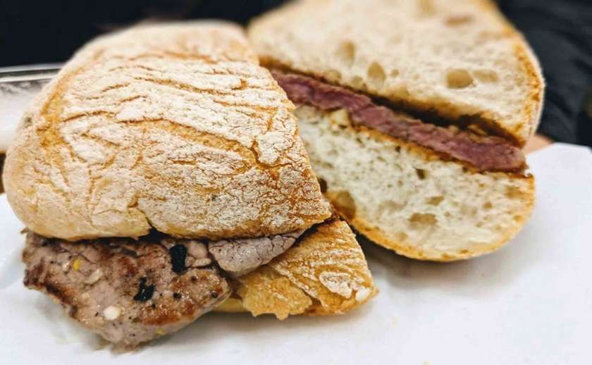 Picanha Steak Sandwich Paired with Alcoholic Beverage