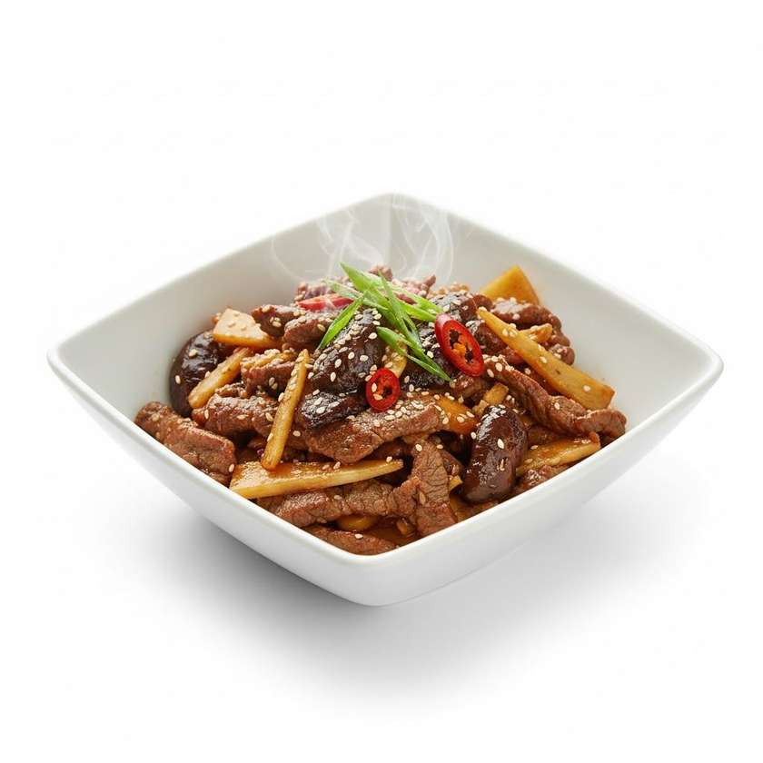 43 Hovädzie mäso s bambusovými výhonkami a hubami