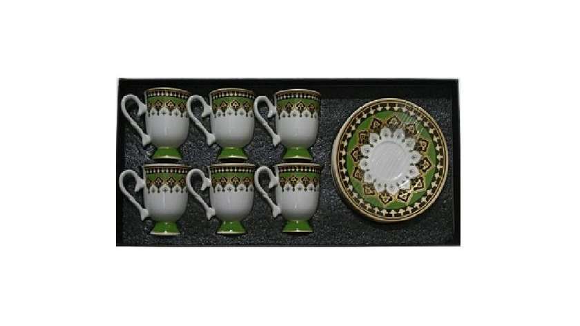 Decorative Coffee Cups & Saucers 6pcs فناجين قهوة مزخرفة