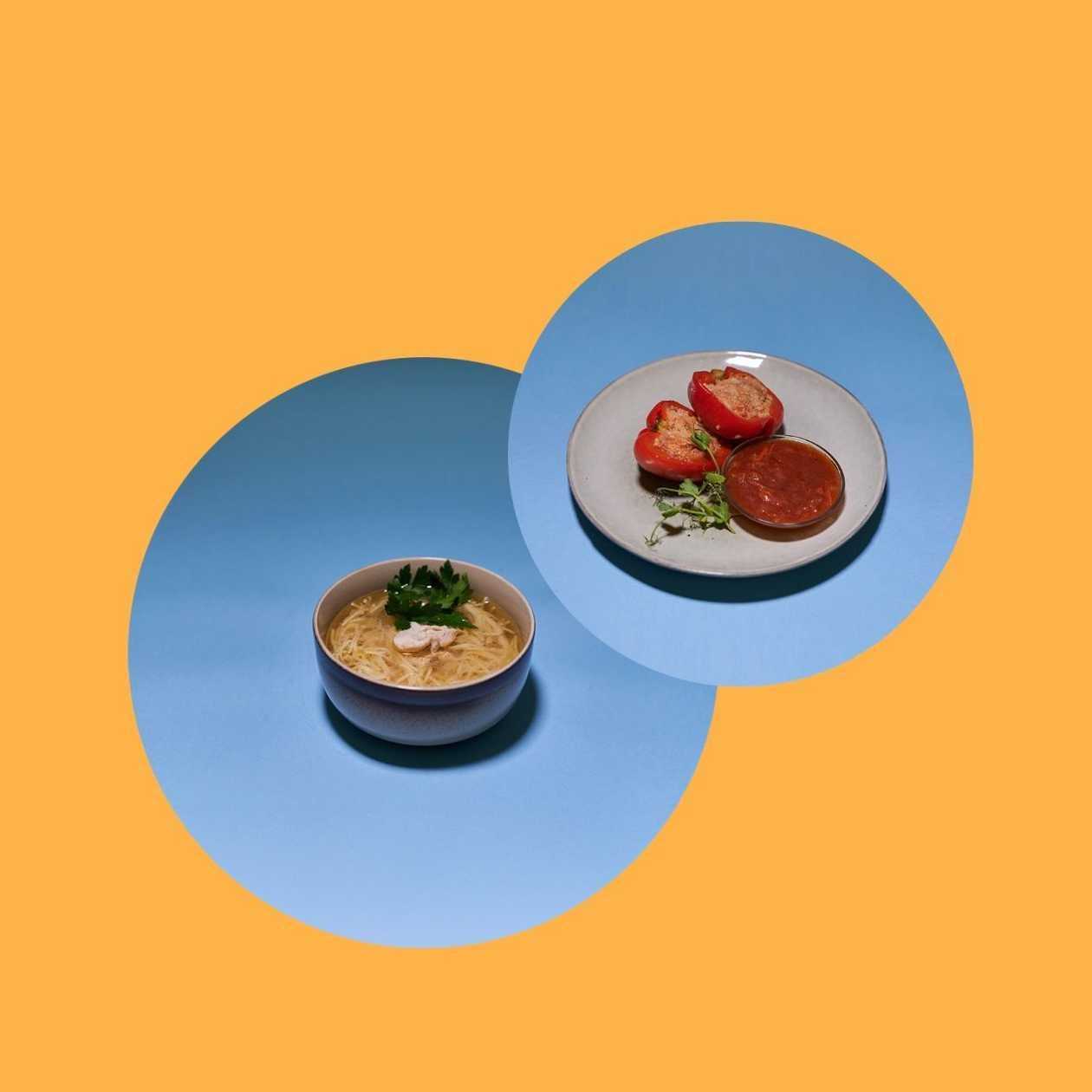 Soup of Choice + Stuffed Pepper